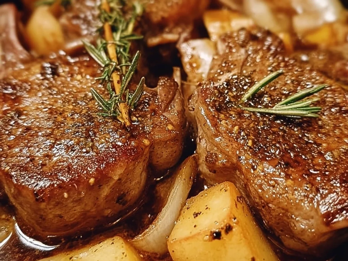 Tender Crock Pot Apple Lamb Chops for Easy Dinners - Featured Image