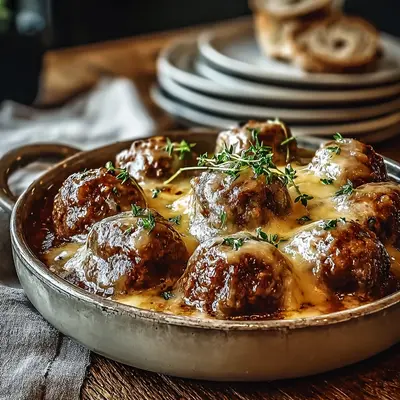 Tender Crock Pot French Onion Meatballs