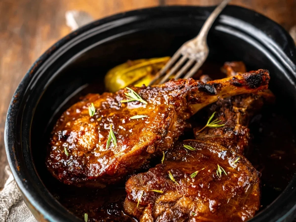 Tender Crock Pot Mississippi Lamb Chops - Featured Image