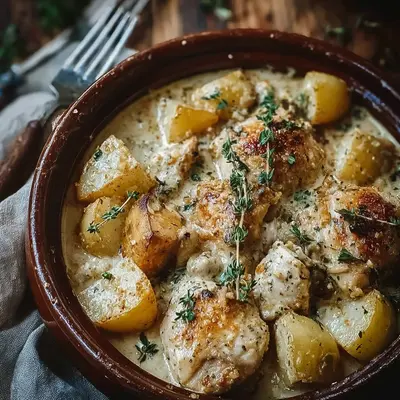 Tender Garlic Parmesan Crockpot Chicken & Potatoes
