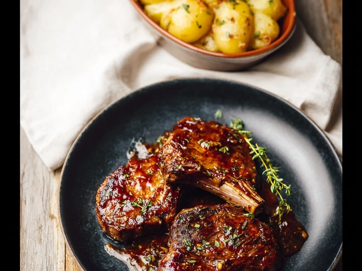 Tender Honey Garlic Lamb Chops - Featured Image