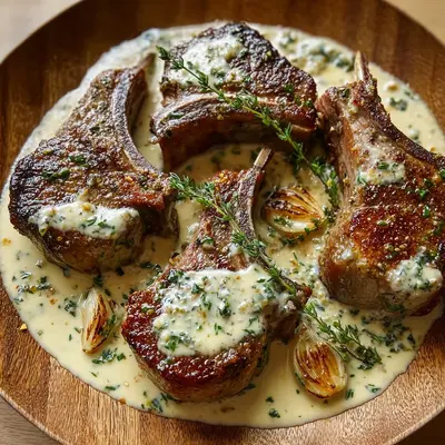 Tender Lamb Chops in Creamy Garlic Sauce