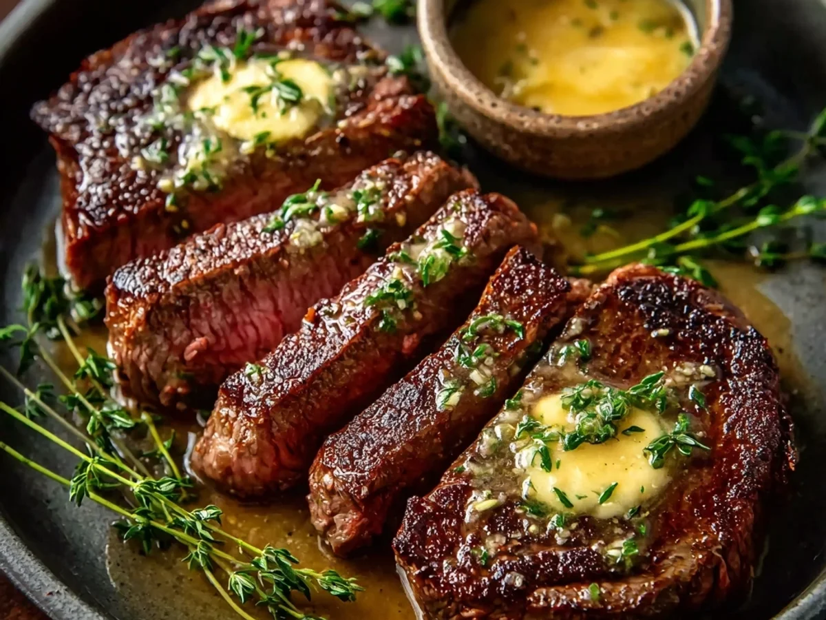 Tender Pan Seared Steak with Garlic Butter - Featured Image