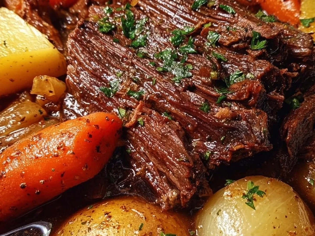 Tender Pot Roast Slow Cooker Dinner Recipe - Featured Image