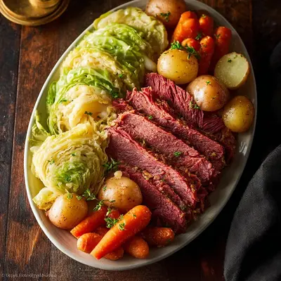 Tender Slow Cooker Corned Beef and Cabbage Dinner
