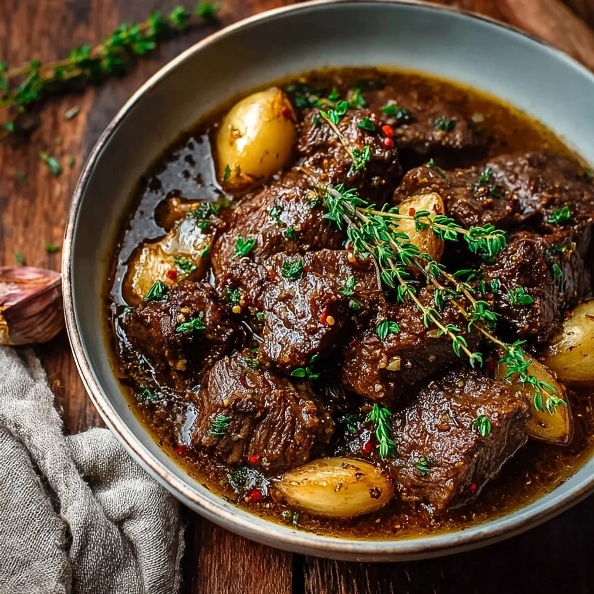 Tender Slow Cooker Garlic Butter Beef Dinner