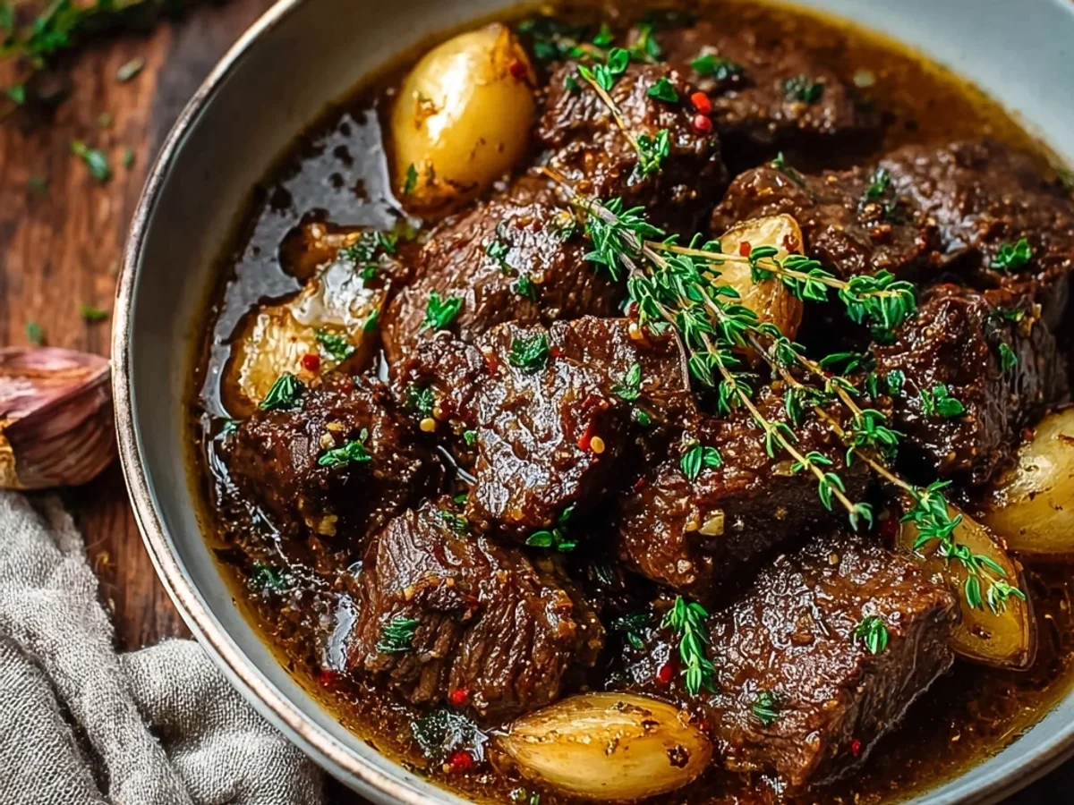 Tender Slow Cooker Garlic Butter Beef Dinner - Featured Image
