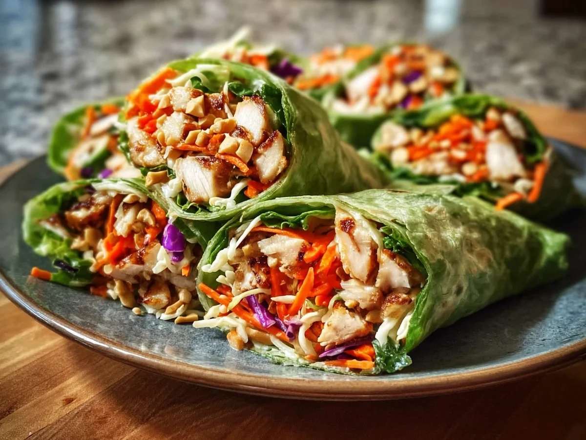 Thai Chicken Wraps with Crunchy Asian Slaw - Featured Image