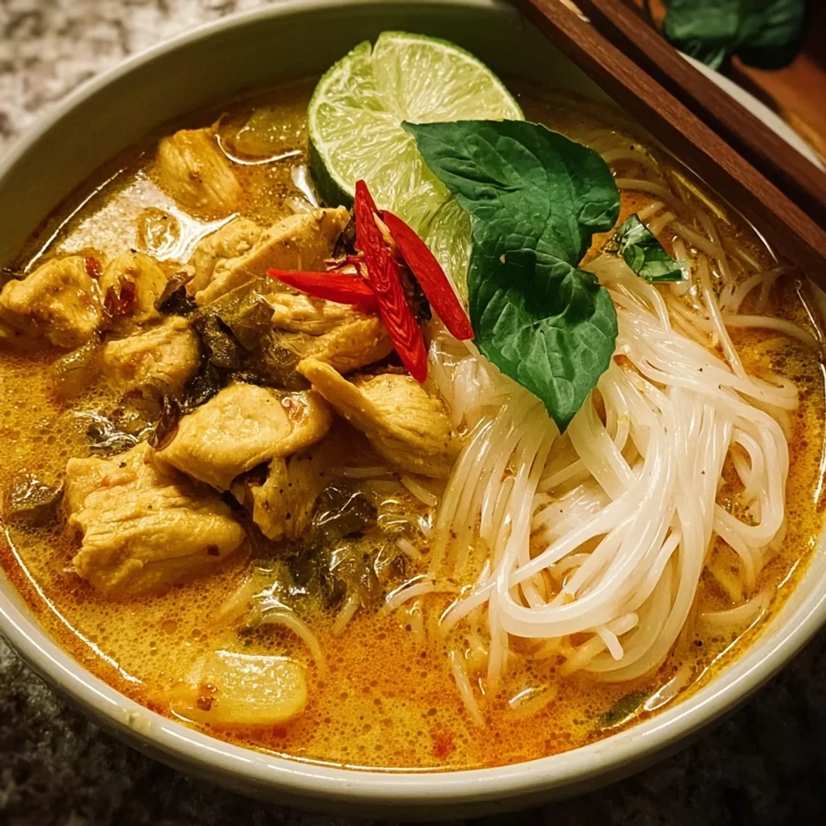 Thai Coconut Chicken Noodle Soup