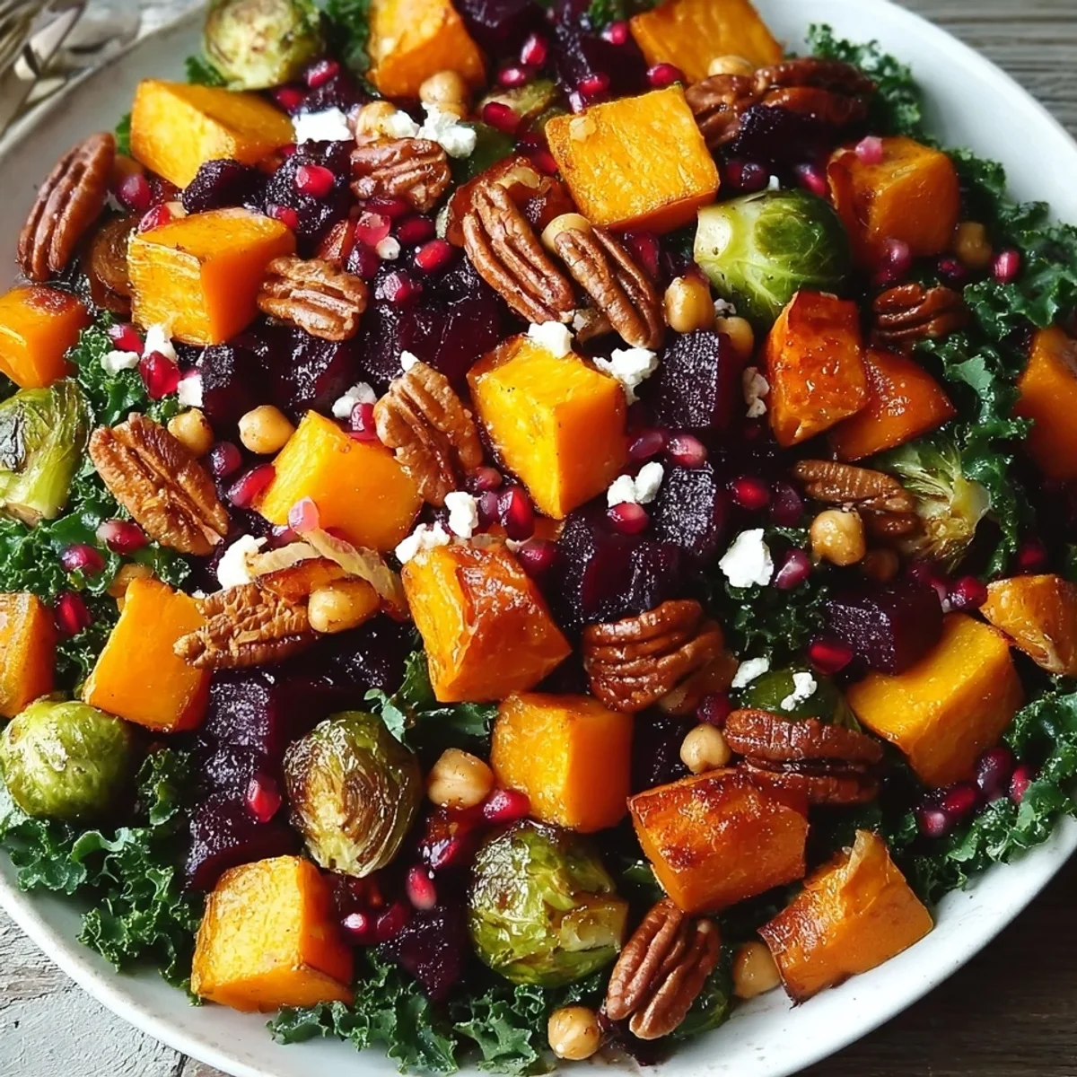 Winter Vegetable Salad with Roasted Butternut Squash