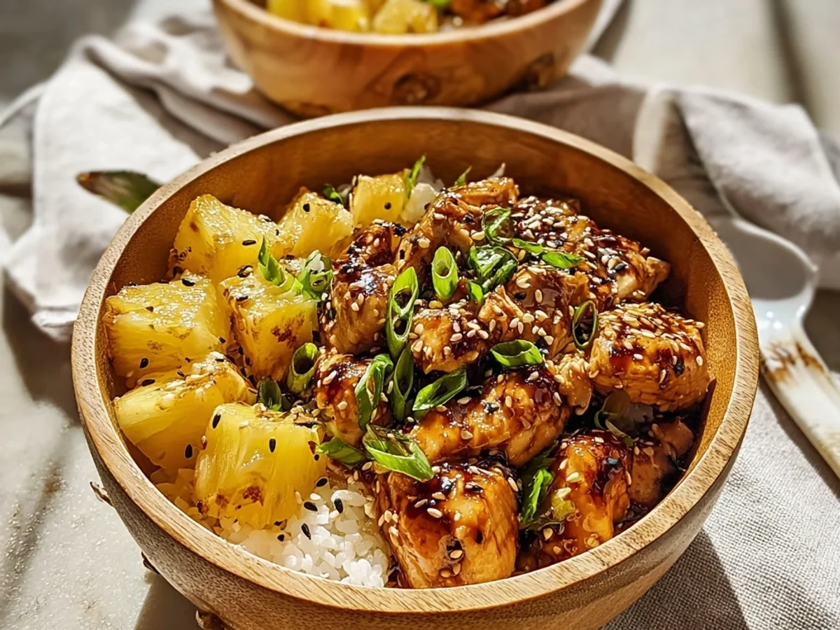 Zesty Teriyaki Chicken Pineapple Bowls - Featured Image